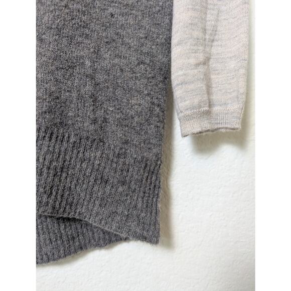 Anthropologie Moth Boucle Alpaca Wool Grey V Neck Pullover Sweater Size XS Hygge - Picture 6 of 12